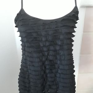 Energie  Ruffled  Tiered  Black Tank